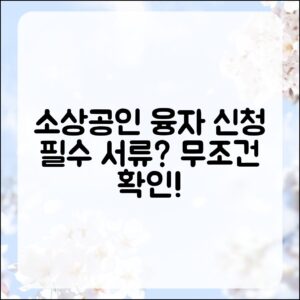 소상공인 융자 신청, 필수 서류는 무엇일까요?